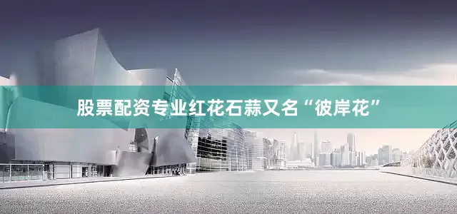 股票配资专业红花石蒜又名“彼岸花”